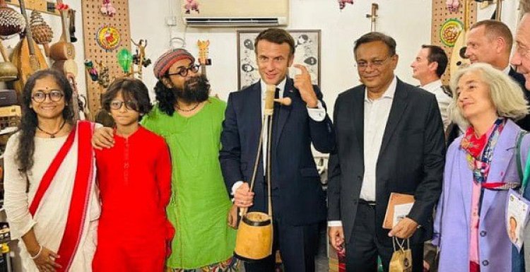 ম্যাক্রোঁর আগমনে সেজে উঠেছিল রাহুল আনন্দের বাড়ি