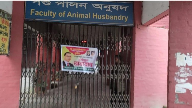 বাংলাদেশ কৃষি বিশ্ববিদ্যালয়ের বিভিন্ন ফটকে তালা ঝুলিয়েছে ছাত্রদল