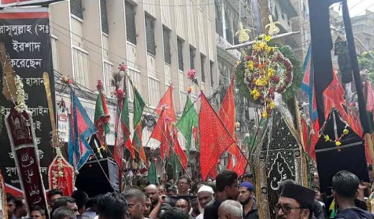 কঠোর নিরাপত্তায় রাজধানীতে চলছে তাজিয়া মিছিল